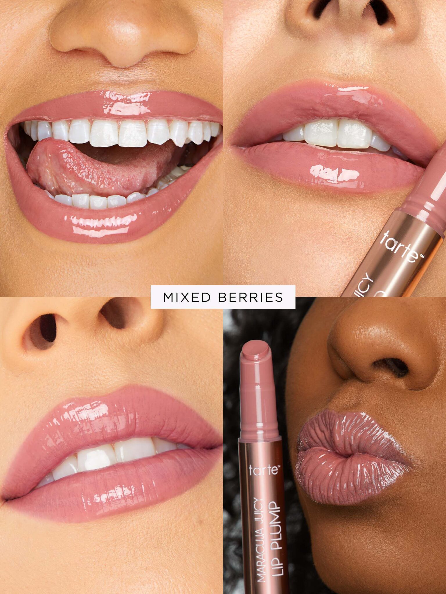 Maracuja Juicy Lip Plump Tarte (tono mixed berries) Maskara Makeup